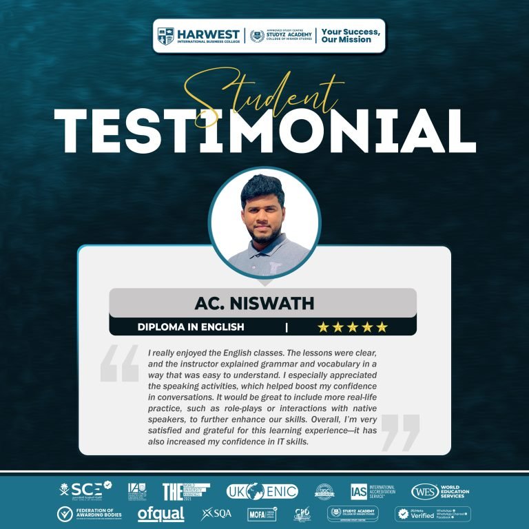 Learner Journey | Diploma in English | AC. Niswath