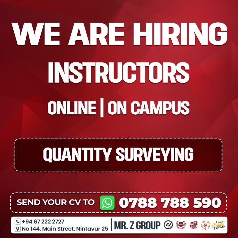 WE ARE HIRING – Quantity Surveying INSTRUCTORS (Online & On-Campus)