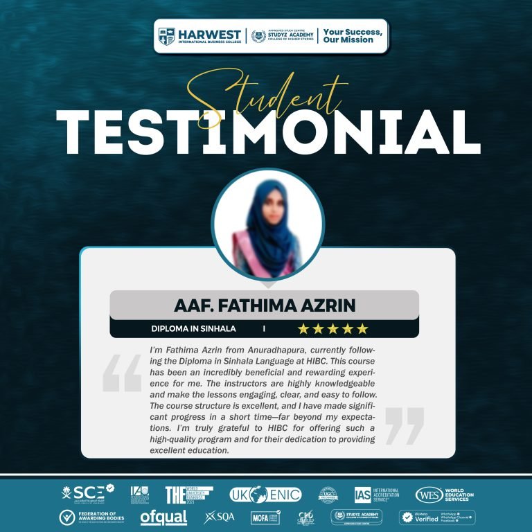 𝐇𝐞𝐚𝐫 𝐟𝐫𝐨𝐦 𝐎𝐮𝐫 𝐒𝐭𝐮𝐝𝐞𝐧𝐭! | 𝐃𝐢𝐩𝐥𝐨𝐦𝐚 𝐢𝐧 𝐒𝐢𝐧𝐡𝐚𝐥𝐚 | 𝐀𝐀𝐅. 𝐅𝐀𝐓𝐇𝐈𝐌𝐀 𝐀𝐙𝐑𝐈𝐍