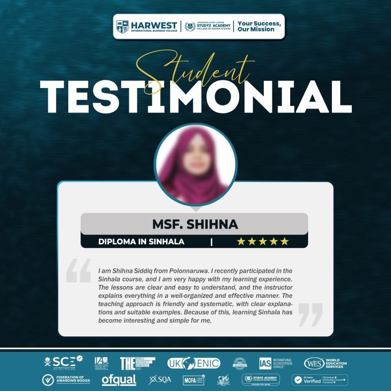 Learner Journey | Diploma in Sinhala | MSF. Shihna